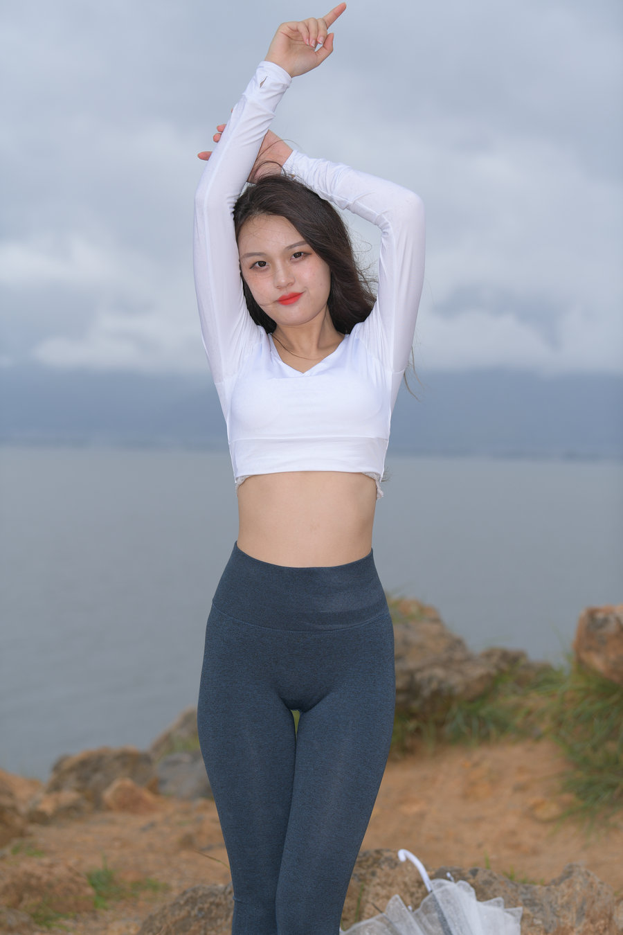 图片[2]-深蓝色瑜伽裤甜美女孩 J1320 514P2V-17.5GB-JK图库