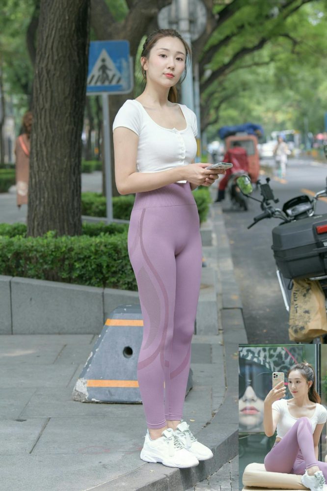 图片[5]-香芋色瑜伽裤高马尾漂亮女孩J2206 545P1V-19.1GB-JK图库