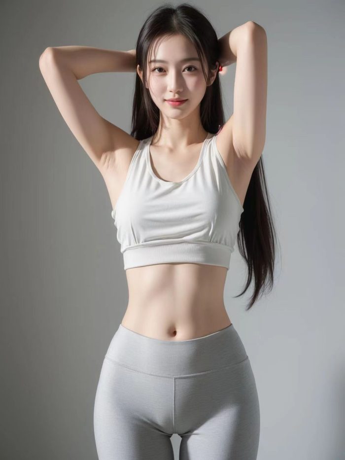 AI瑜伽裤清纯妹子系列图-JK图库